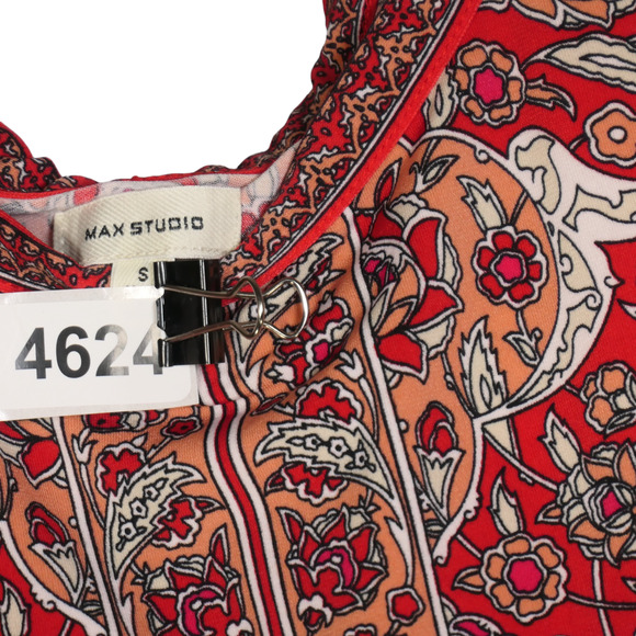 Max Studio Red Knit Dress Women Small Sleeveless Stretch Slinky Boho Cut Out - Picture 7 of 7